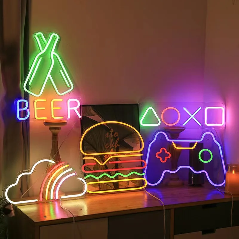 Bedroom Lighting Decor Ideas - Неоновые ночные светильники для игр, настенные