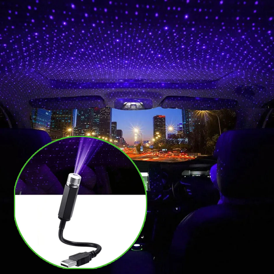 Star Projector Night - Миниатюрный автомобильный LED-проектор звездного неба 5В