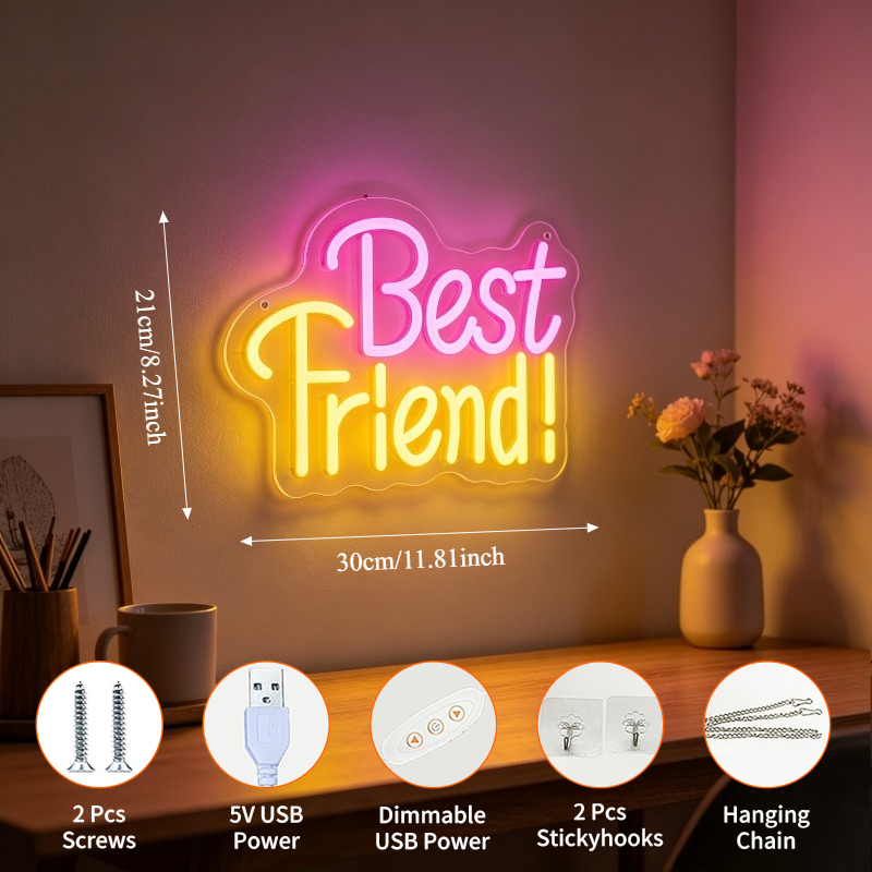 Неоновая вывеска «Лучшая подру – обзор и цена Bedroom Lighting Decor Ideas