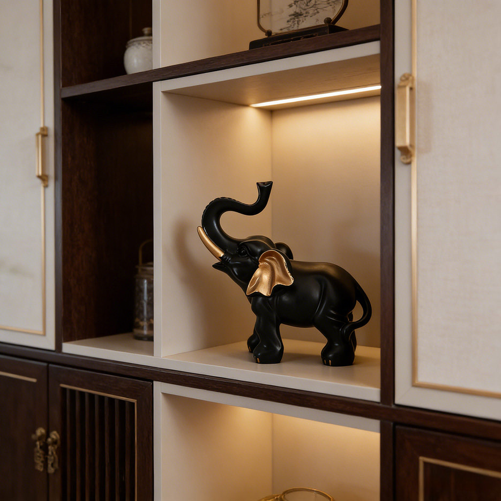 1 штука черно-золотой статуэтк – обзор и цена Lighting Room Decor Items