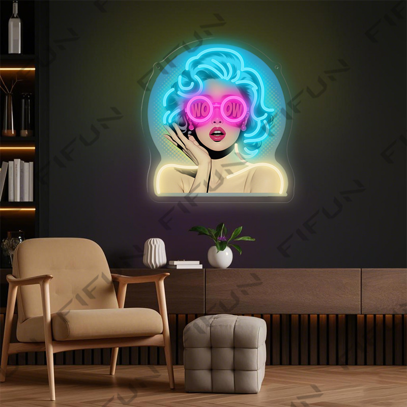 Неоновая вывеска WOW Curl Girl – обзор и цена Outdoor Lighting Decor Wow